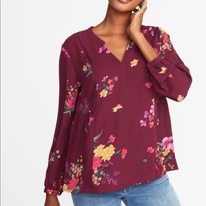 Burgundy floral swing top